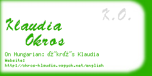 klaudia okros business card